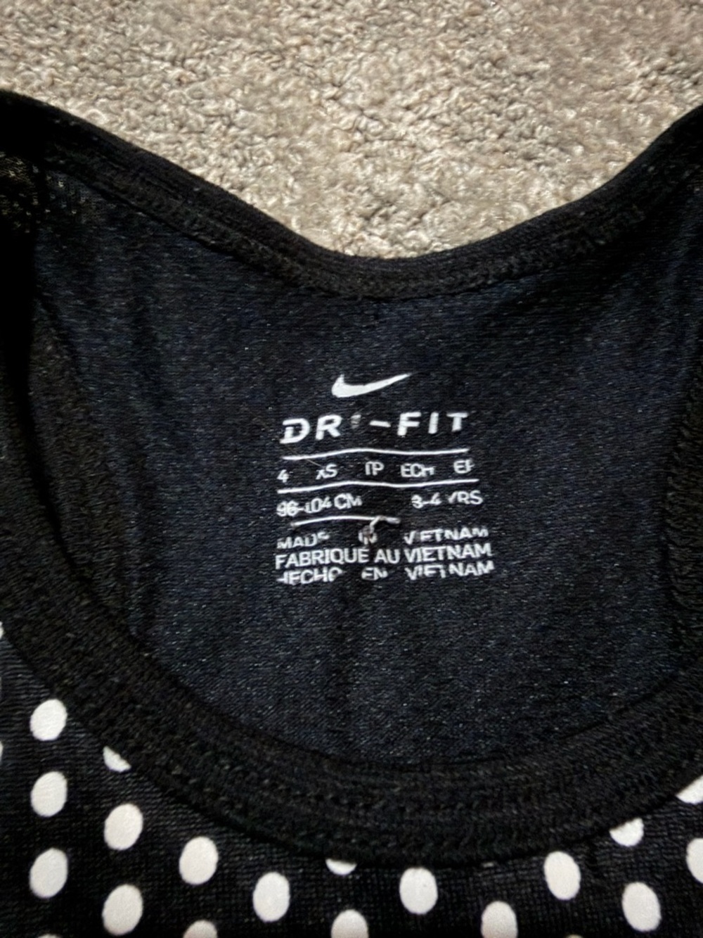 NIKE‎ XS(4) young girls tank top black pink white super soft and cute - Picture 4 of 7